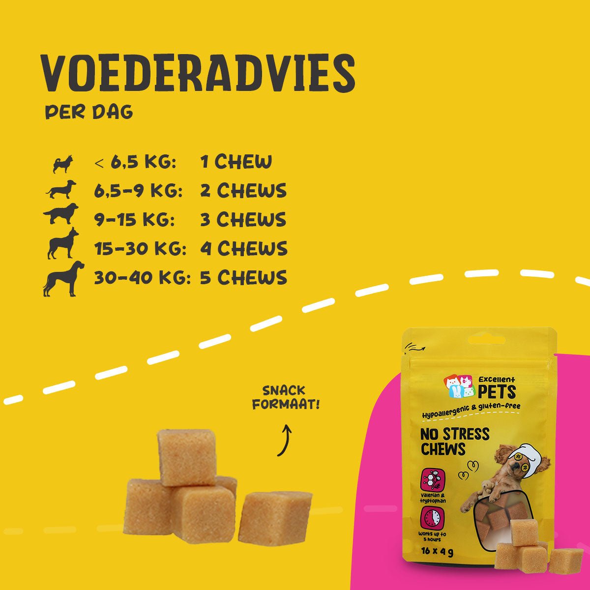 Excellent Pets No Stress Soft Chews 16 x 4 g - all for animals