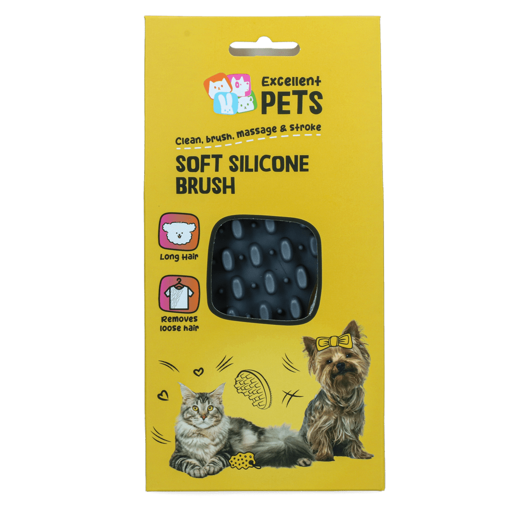 Excellent Pets Soft Silicone Brush Lang haar - all for animals