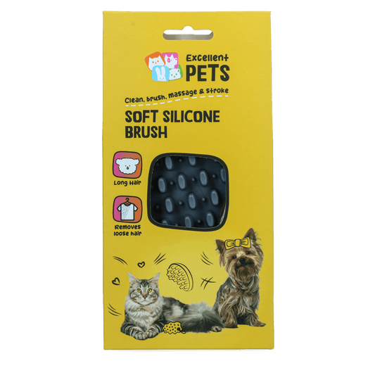 Excellent Pets Soft Silicone Brush Lang haar - all for animals