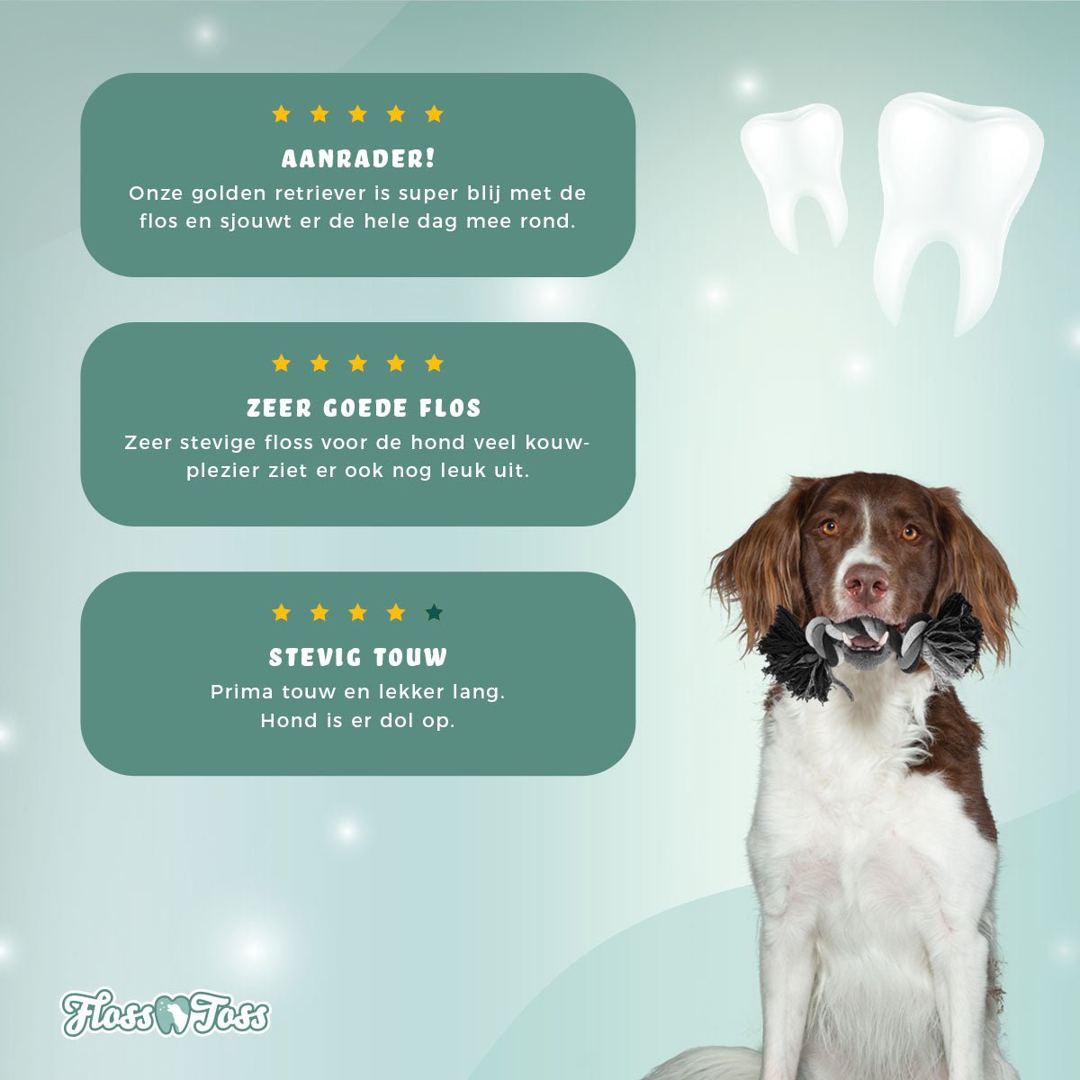 Floss Toss Dental Rope 2 Knot - all for animals