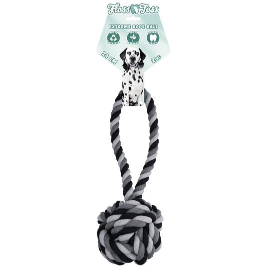 Floss Toss Dental Rope Exteme Tug and Ball - 60 cm - all for animals
