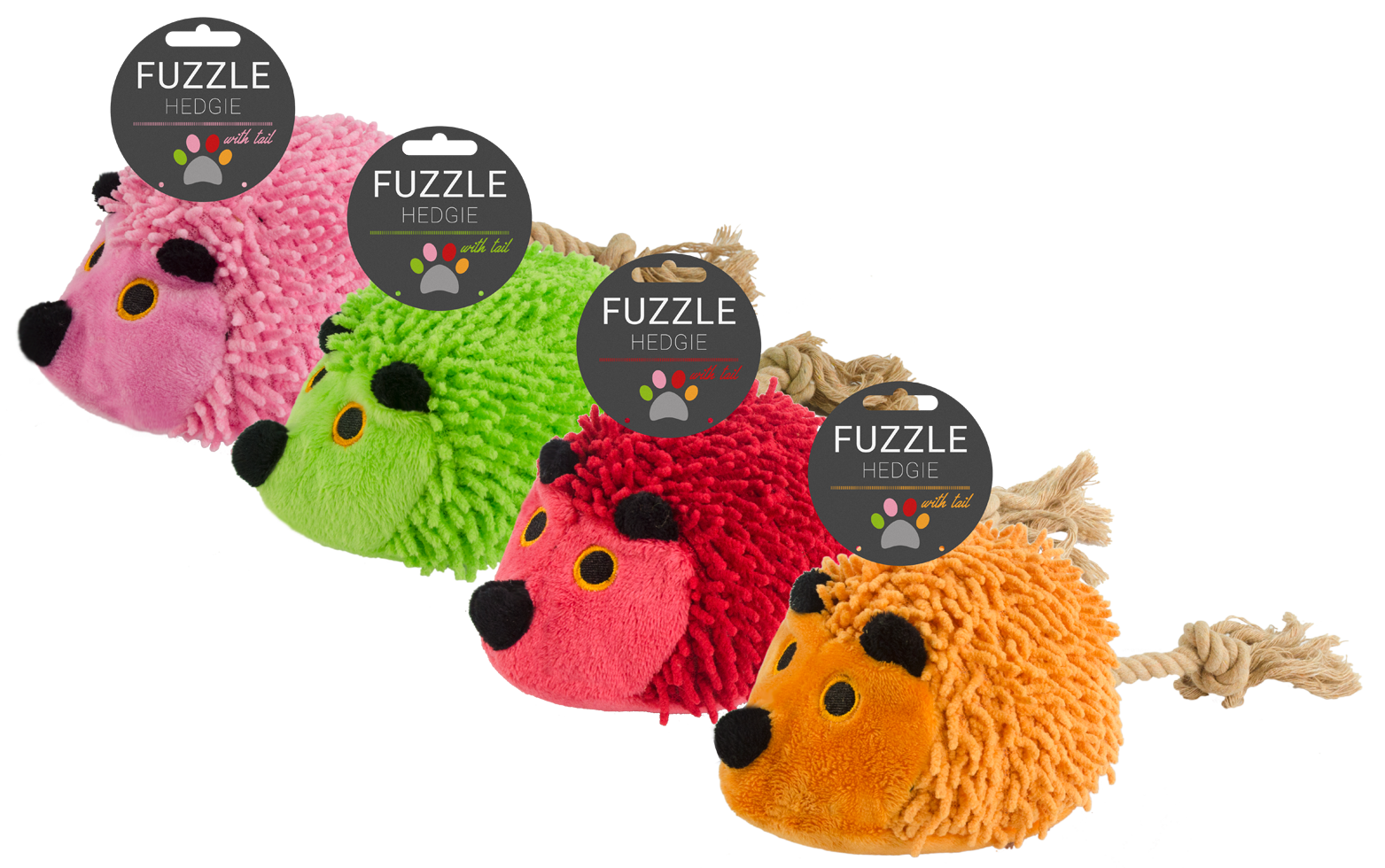 Fuzzle Hedgie met staart Rood - all for animals