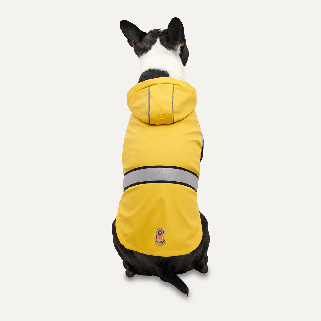 Goo - eez Reflective Hooded Raincoat S Geel/Grijs - all for animals