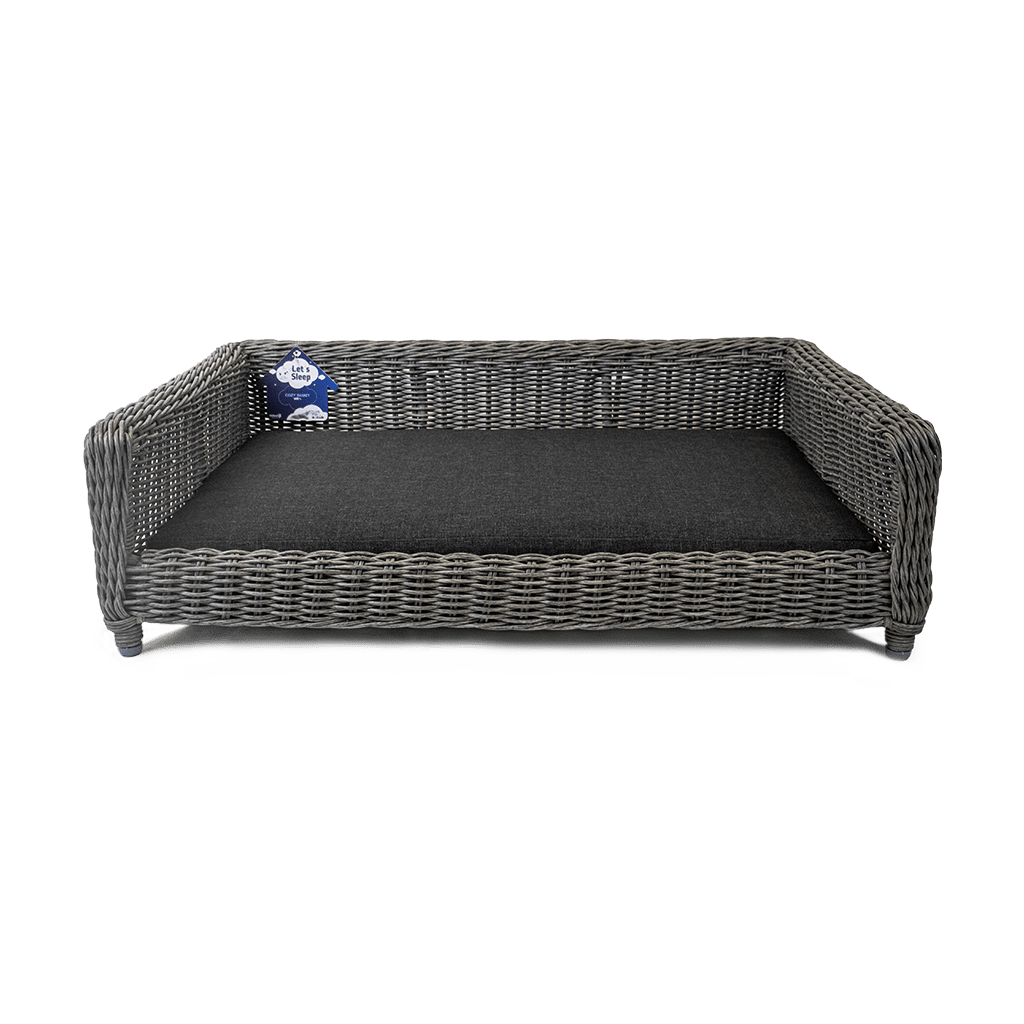 Let's Sleep Cozy Basket Rieten Hondenmand XL Antraciet - all for animals