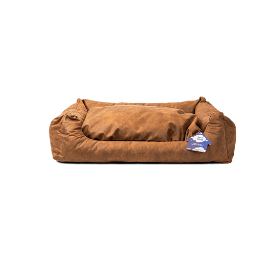 Let's Sleep Sweet Dreams Hondenmand Met Kussen L Cognac - all for animals