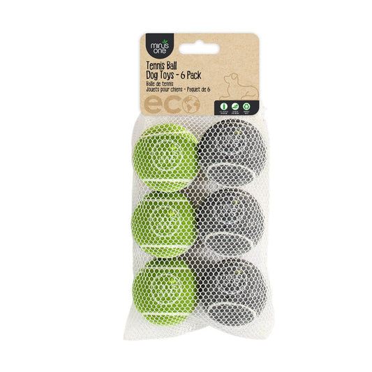 Minus One Bouncy Tennis Ball Dog Toys 6-pack - All For Animals