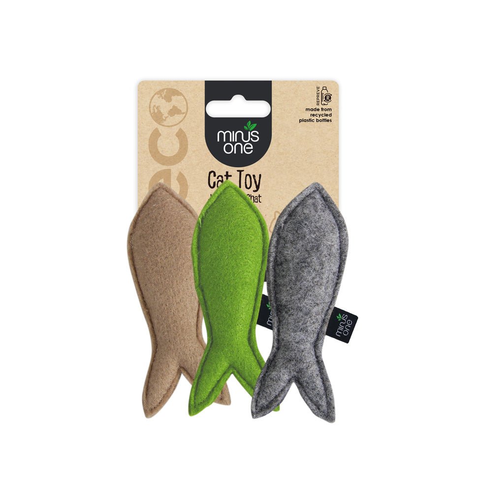Minus One Felt Cat Toys Fish 3 pack - all for animals