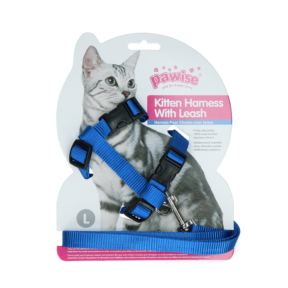 Pawise Kitten Harness With Leash Red/Blue - all for animals