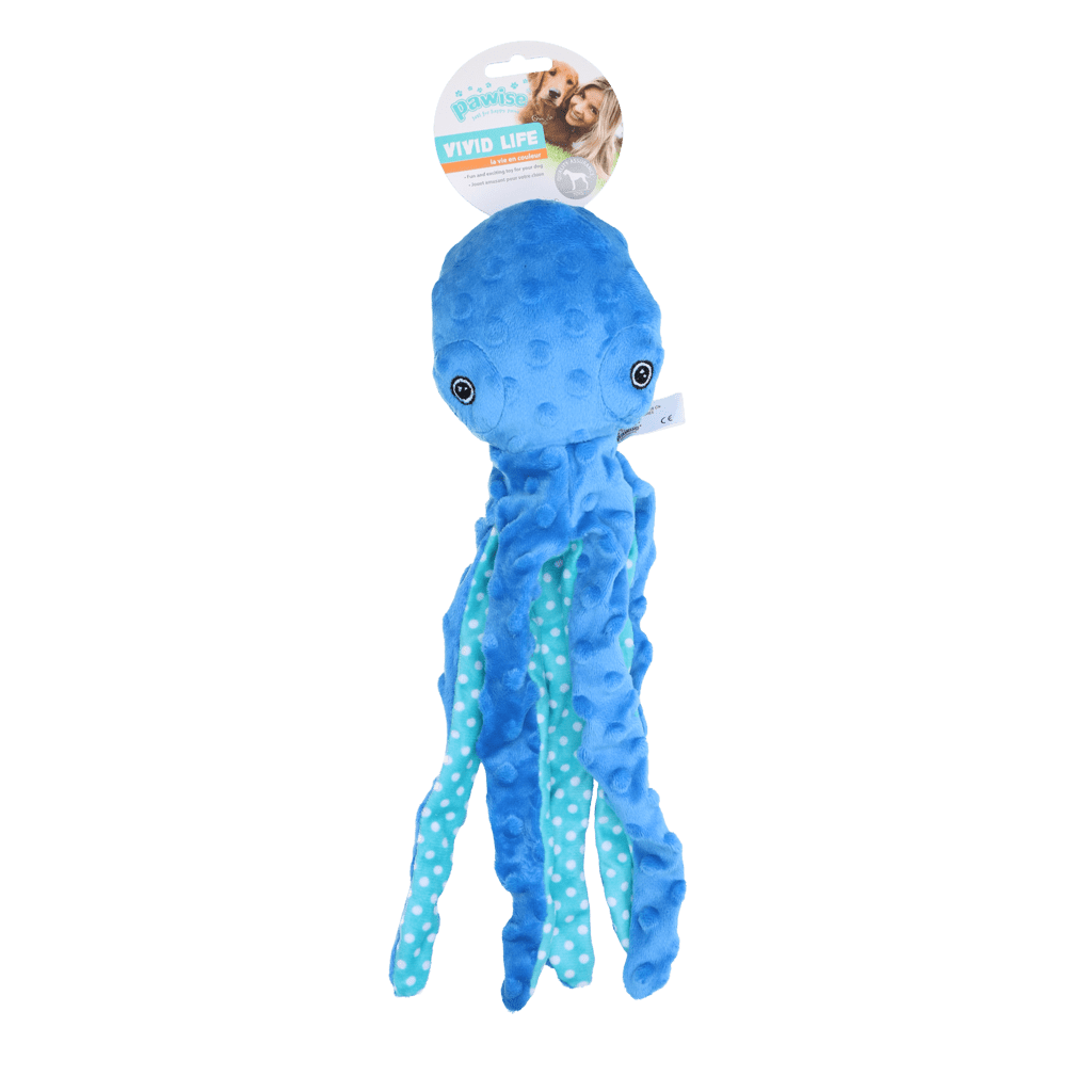 Pawise Multicolor Plush Octopus (3 colour assorted - all for animals