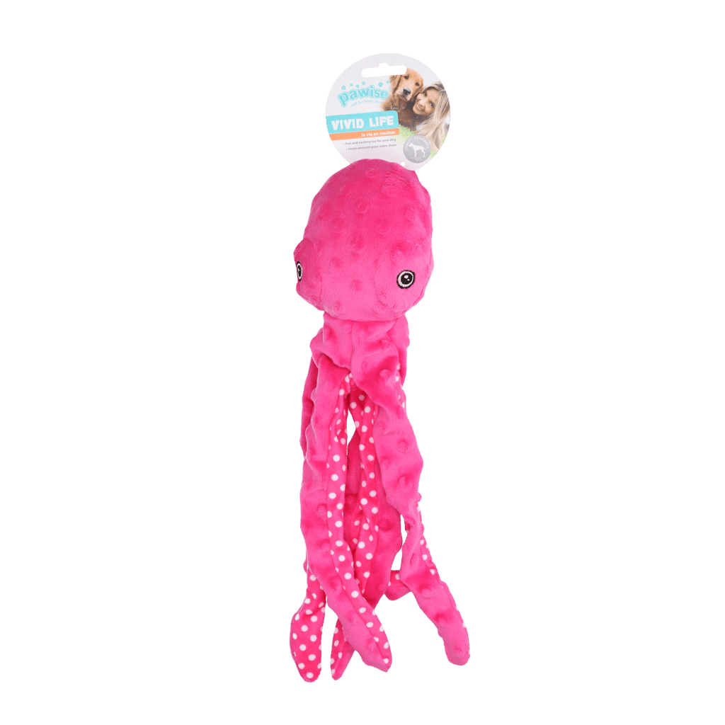Pawise Multicolor Plush Octopus (3 colour assorted - all for animals