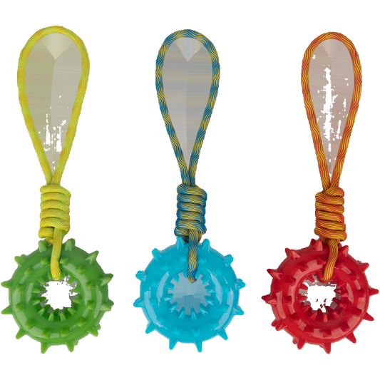 Pawise Play-N-Tug Ring With Handle - transparante productafbeelding