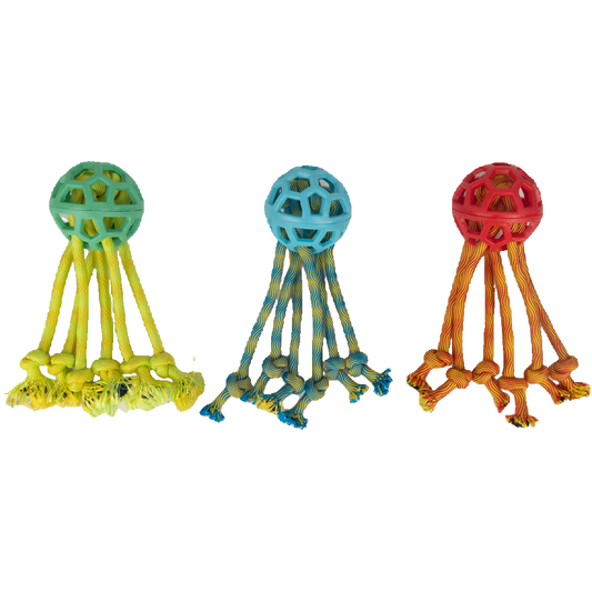 Pawise Play-N-Tug Rope Octopus - transparante productafbeelding