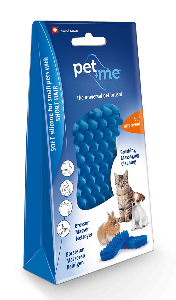 Pet+Me Cat Hair Brush Kort haar Blauw - all for animals