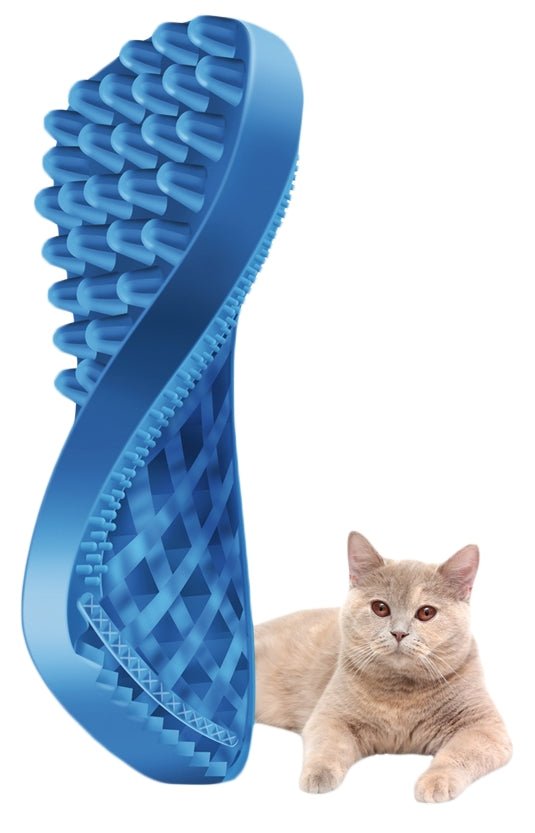 Pet+Me Cat Hair Brush Kort haar Blauw - all for animals