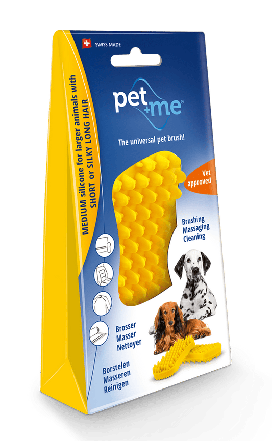 Pet+Me Dog Hair Brush Kort haar Geel - all for animals