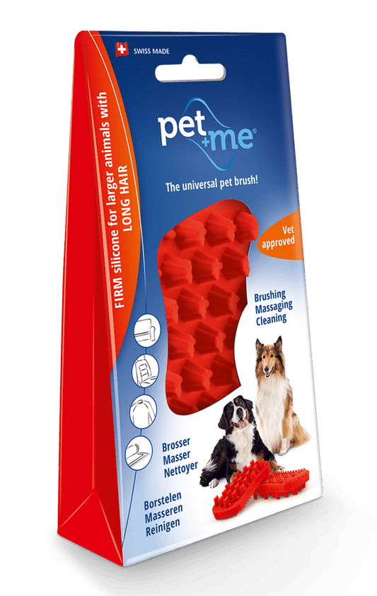 Pet+Me Dog Hair Brush Lang haar Rood - all for animals