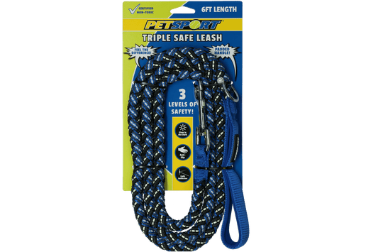 Petsport Triple Safe Leash Blauw 1,8 m - all for animals