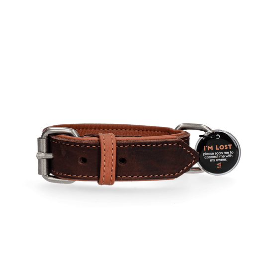 Spotted! Pro Leren Halsband Bruin 3 x - all for animals