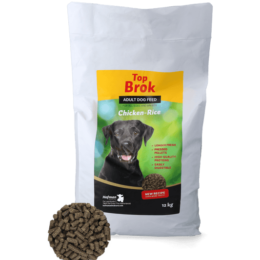 Topbrok Hond Geperste Brokken Kip & Rijst 12 kg - all for animals