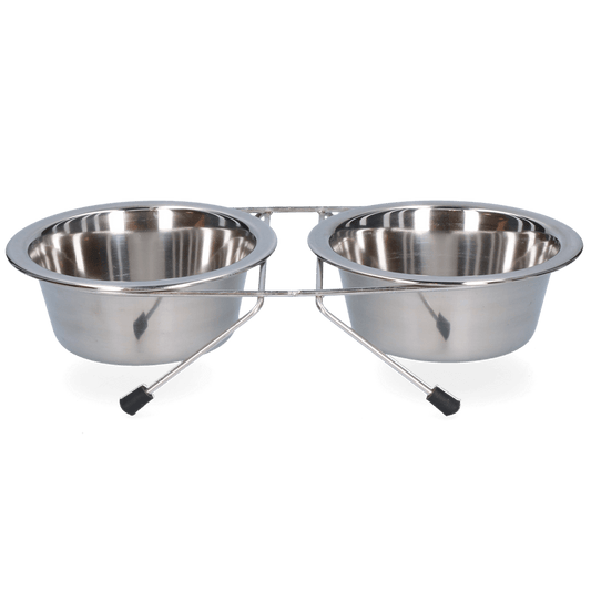 Voer en drinkbak RVS met standaard Ø 13 cm (350 ml) - all for animals